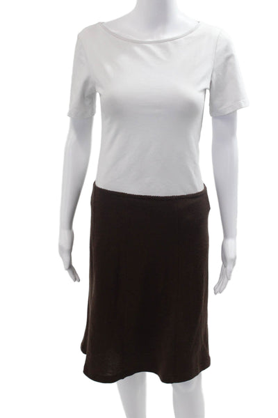 M Missoni Women A-Line Brown Wool Acrylic Skirt Size 42