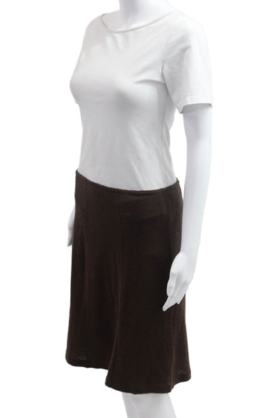 M Missoni Women A-Line Brown Wool Acrylic Skirt Size 42