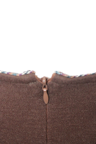 M Missoni Women A-Line Brown Wool Acrylic Skirt Size 42