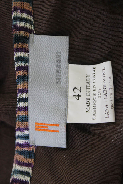M Missoni Women A-Line Brown Wool Acrylic Skirt Size 42