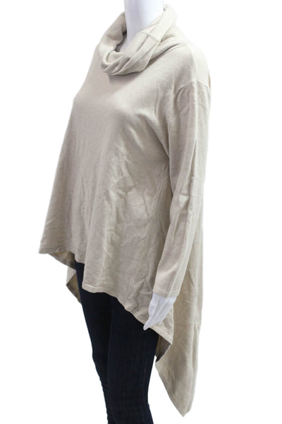 Sophy Curson Womens Pullover Turtleneck Sweater Beige Designer Size S