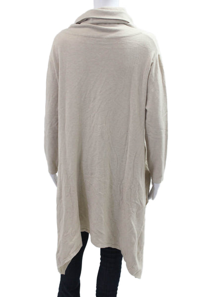 Sophy Curson Womens Pullover Turtleneck Sweater Beige Designer Size S