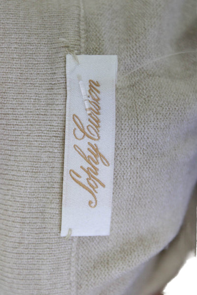 Sophy Curson Womens Pullover Turtleneck Sweater Beige Designer Size S