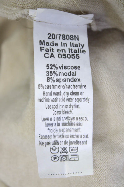 Sophy Curson Womens Pullover Turtleneck Sweater Beige Designer Size S