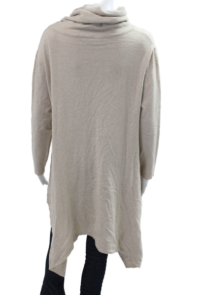 Sophy Curson Women Tunic Turtleneck Beige Long Sleeve Cashmere Blend Size M