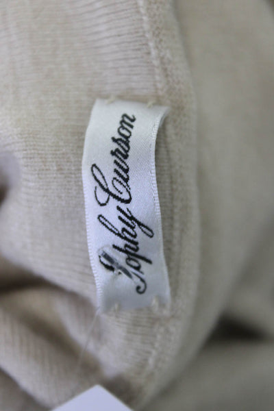 Sophy Curson Women Tunic Turtleneck Beige Long Sleeve Cashmere Blend Size M