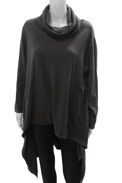 Sophy Curson Women Dark Gray Turtleneck Pullover Long Sleeve Size L