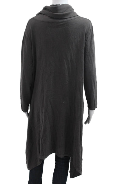 Sophy Curson Women Dark Gray Turtleneck Pullover Long Sleeve Size L