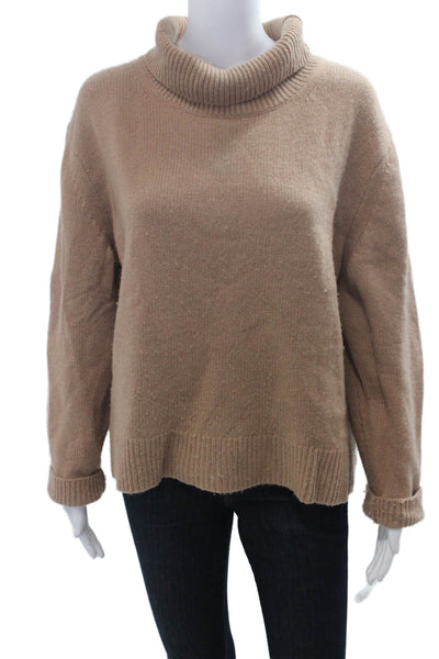 Wilfred Women Pullover Cashmere Turtleneck Sweater Beige Long Sleeve Size L