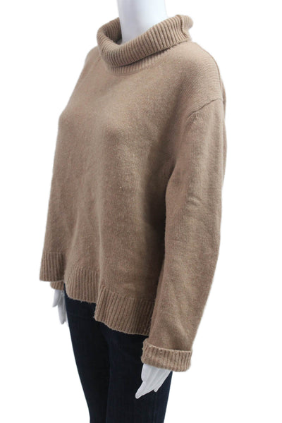 Wilfred Women Pullover Cashmere Turtleneck Sweater Beige Long Sleeve Size L
