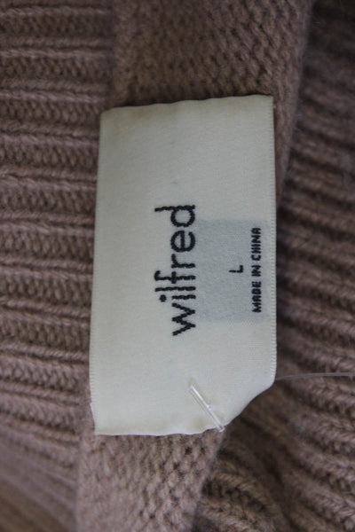 Wilfred Women Pullover Cashmere Turtleneck Sweater Beige Long Sleeve Size L