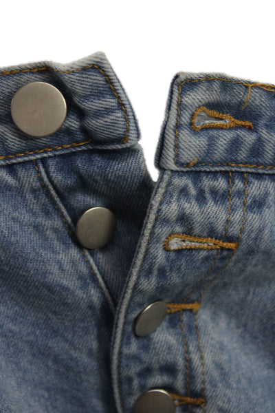 By The Way Womens Blue Cotton 90s Button Shorts Size 28