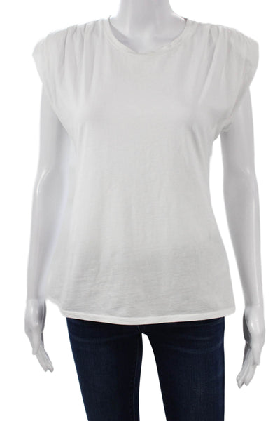 St Roche Women Basic White Supima Cotton T-Shirt Short Sleeve Crew Neck Size XS