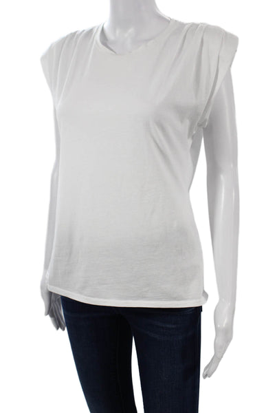 St Roche Women Basic White Supima Cotton T-Shirt Short Sleeve Crew Neck Size XS