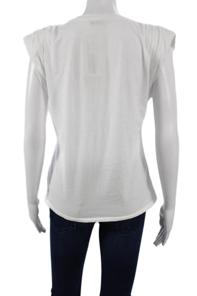 St Roche Women Basic White Supima Cotton T-Shirt Short Sleeve Crew Neck Size XS