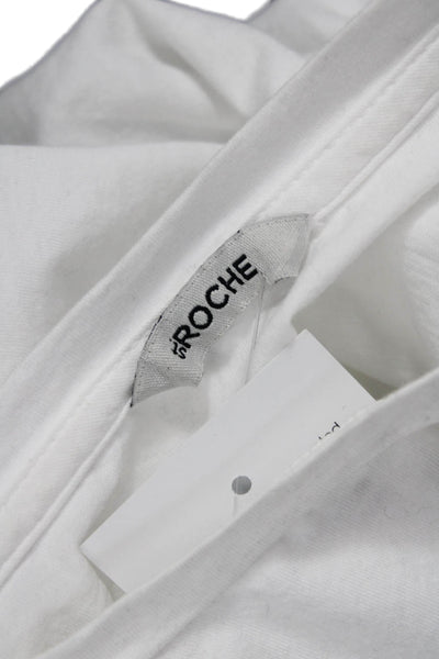 St Roche Women Basic White Supima Cotton T-Shirt Short Sleeve Crew Neck Size XS