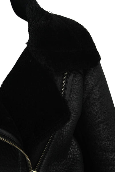 Zara Woman Womens Biker Motorcycle Jacket Black Long Sleeve Size XS