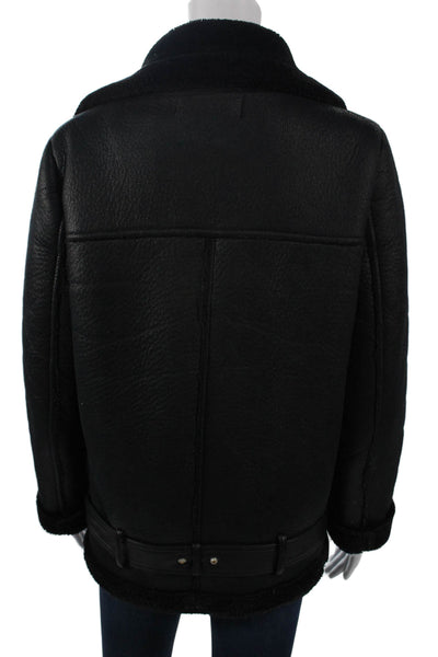 Zara Woman Womens Biker Motorcycle Jacket Black Long Sleeve Size XS