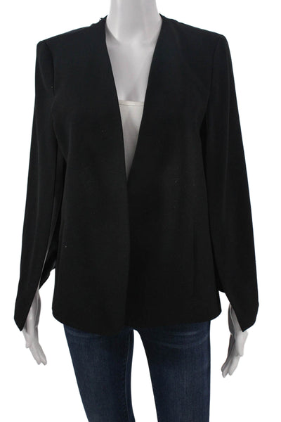 Zara Womens Classic Black Polyester Blazer Long Sleeve Size M