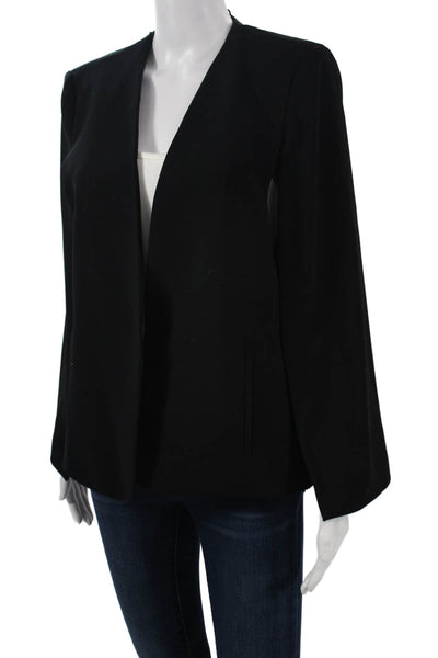 Zara Womens Classic Black Polyester Blazer Long Sleeve Size M