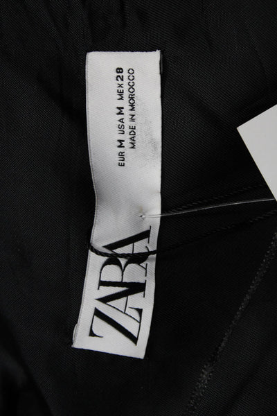 Zara Womens Classic Black Polyester Blazer Long Sleeve Size M