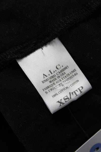 A.L.C. Women Basic Black Crew Neck Cotton 3/4 Sleeve T-Shirt Size XS