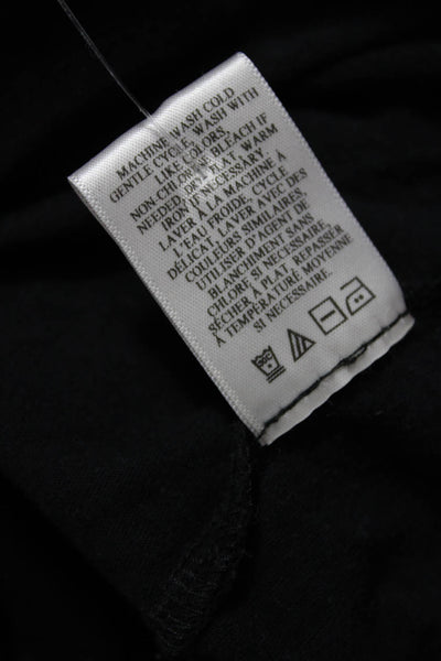 A.L.C. Women Basic Black Crew Neck Cotton 3/4 Sleeve T-Shirt Size XS