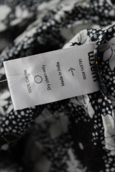 Warm Women Maxi Sundress Black Square Neck Sleeveless Cotton Floral Boho Size 0