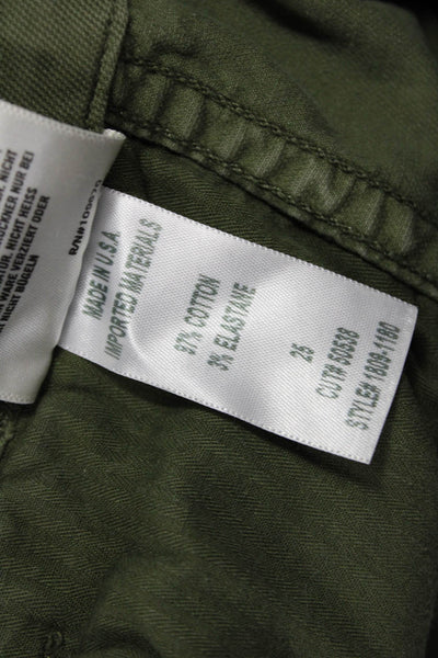 Citizens of Humanity Mens Cropped Cargo Pants Army Green Size 25