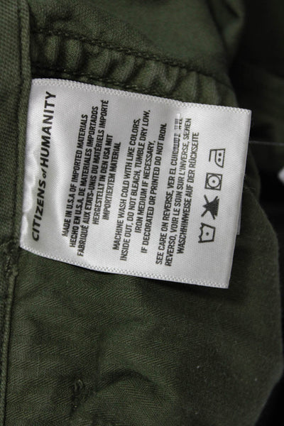 Citizens of Humanity Mens Cropped Cargo Pants Army Green Size 25