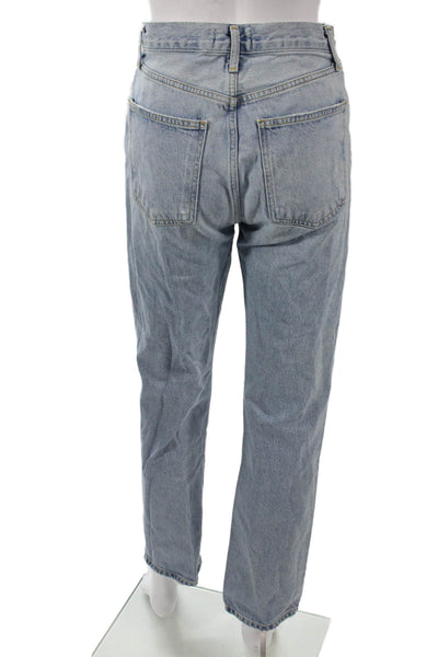 Agolde Womens Straight Light Blue High Rise 100% Organic Cotton Jeans Size 25