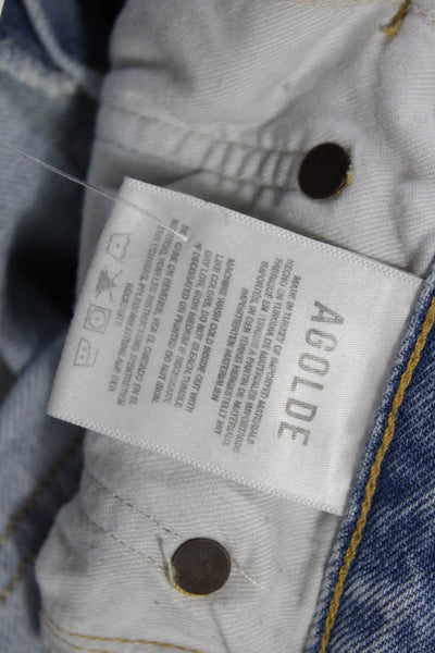 Agolde Womens Straight Light Blue High Rise 100% Organic Cotton Jeans Size 25