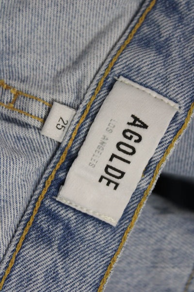 Agolde Womens Straight Light Blue High Rise 100% Organic Cotton Jeans Size 25