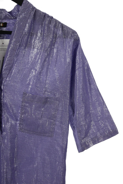 Kondi Childrens Girls Button Down Jumpsuit Purple Metallic Cotton Size 12