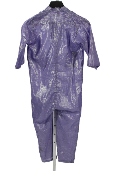 Kondi Childrens Girls Button Down Jumpsuit Purple Metallic Cotton Size 12