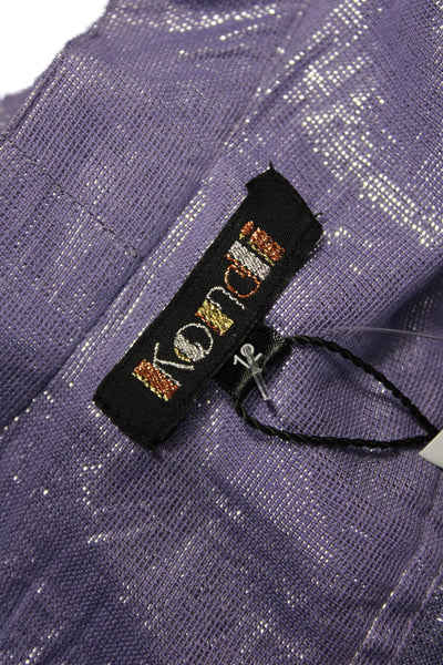 Kondi Childrens Girls Button Down Jumpsuit Purple Metallic Cotton Size 12
