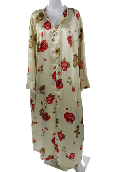 Natori Womens Dresses Long Sleeve Floral Maxi Dress Polyester Blend Size 2X