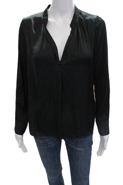 Zadig & Voltaire Womens Basic Black V-Neck Long Sleeve Blouse Size XS