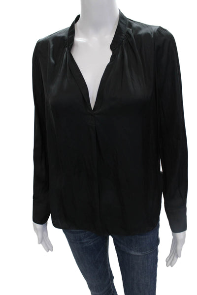 Zadig & Voltaire Womens Basic Black V-Neck Long Sleeve Blouse Size XS