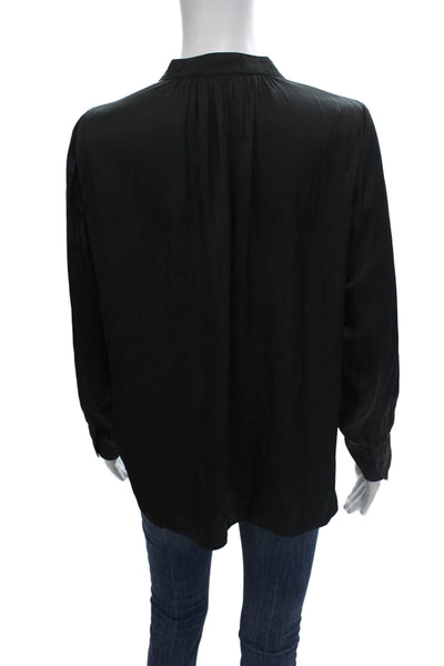 Zadig & Voltaire Womens Basic Black V-Neck Long Sleeve Blouse Size XS