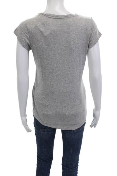 Zadig & Voltaire Womens Gray Graphic T-Shirt Short Sleeve Cotton Blend Size XS