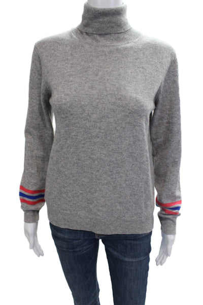 Chinti & Parker Women Gray Cashmere Turtleneck Pullover Long Sleeve Size XS