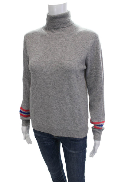 Chinti & Parker Women Gray Cashmere Turtleneck Pullover Long Sleeve Size XS