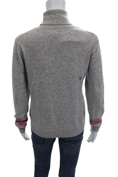 Chinti & Parker Women Gray Cashmere Turtleneck Pullover Long Sleeve Size XS