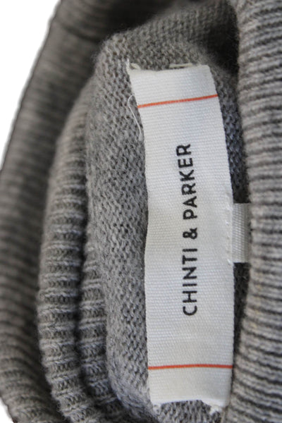 Chinti & Parker Women Gray Cashmere Turtleneck Pullover Long Sleeve Size XS