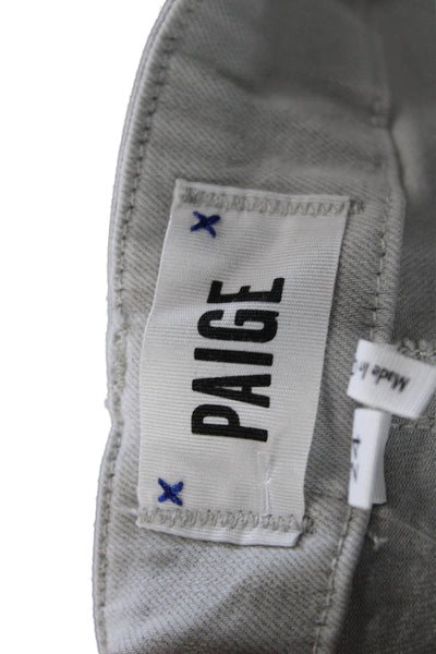Paige Womens Ankle Cropped Jogger Pants Gray Mid Rise Size 24