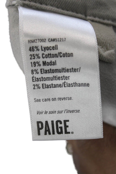 Paige Womens Ankle Cropped Jogger Pants Gray Mid Rise Size 24