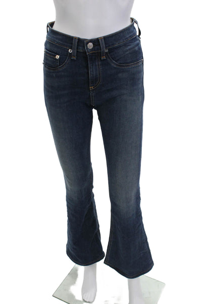 Rag & Bone Jean Womens Bootcut Flared Jeans Dark Blue Size 24