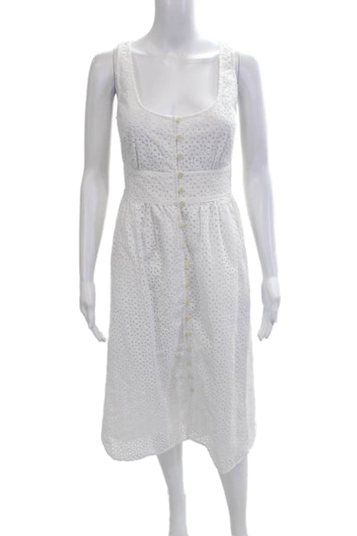 J Crew Women White Square Neck Sundress Sleeveless Size 6P