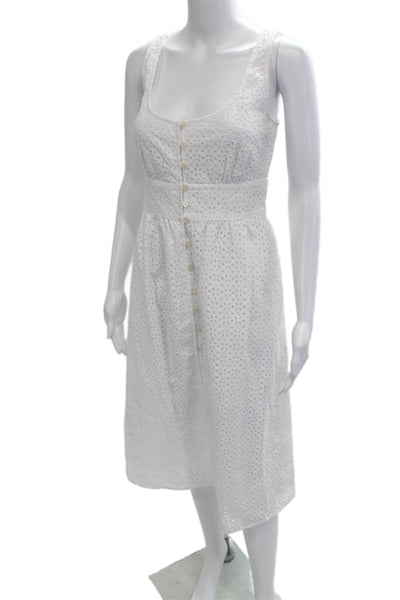 J Crew Women White Square Neck Sundress Sleeveless Size 6P